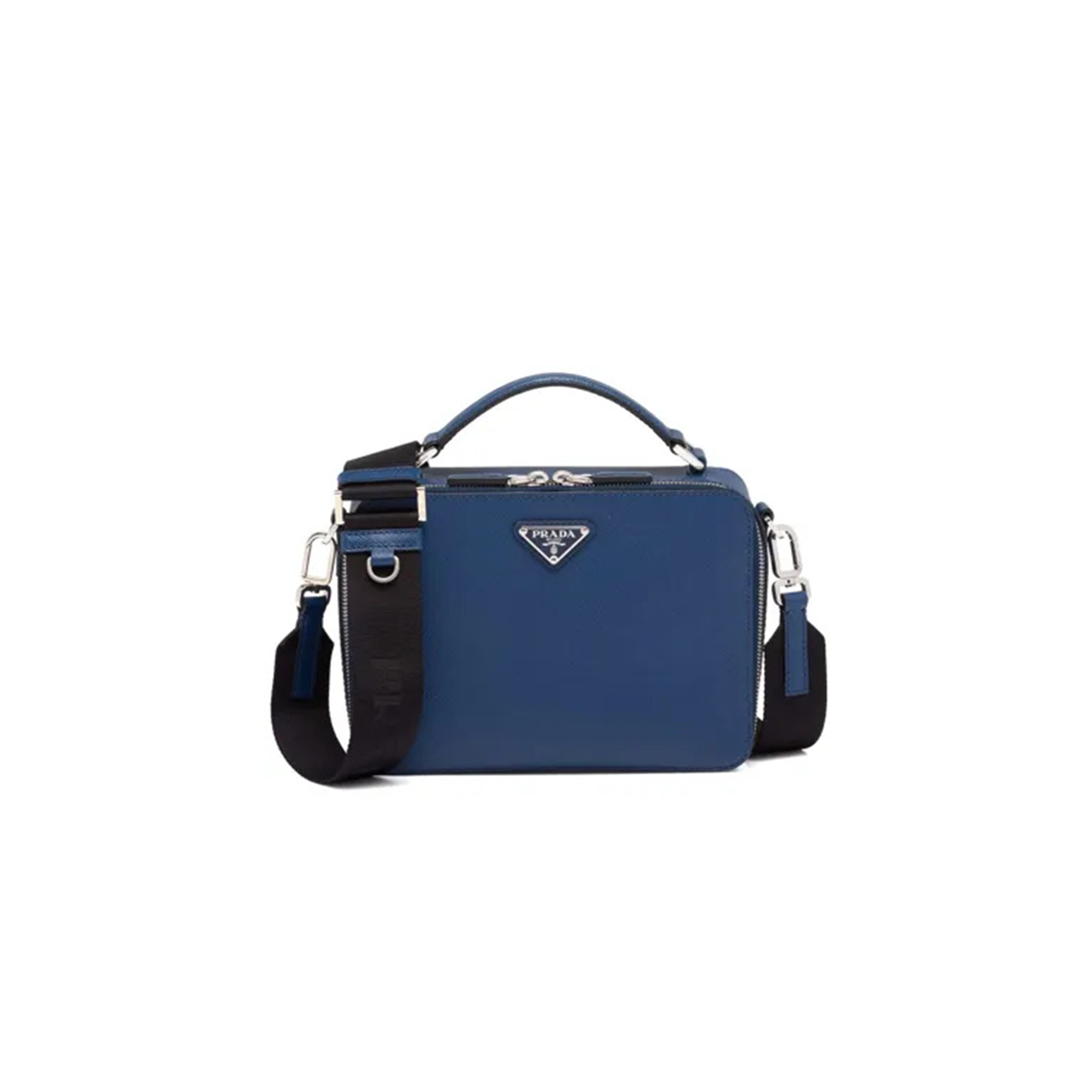 PRADA BRIQUE SAFFIANO LEATHER BAG IN BLUE 2VH069 (22*16*6cm)